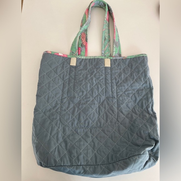 CREATION ALPAC Quilted Fabric Tote Bag Floral Parrot Pattern Beach Market Bag - Picture 9 of 15